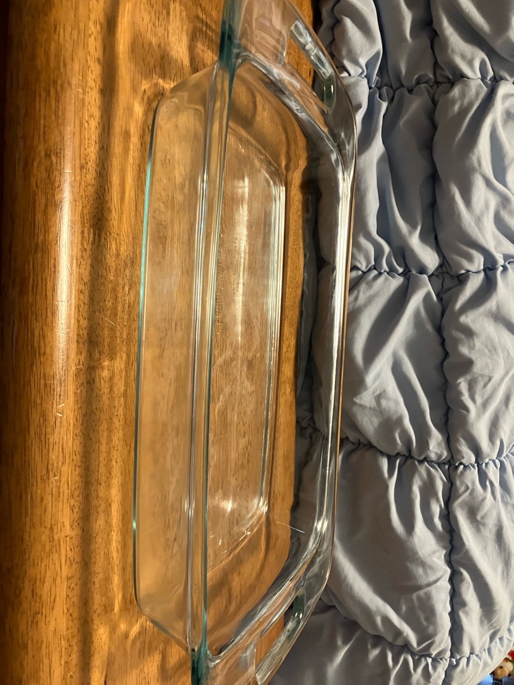 Like new n beautiful large Pyrex glass.  10”-15”  2.5” deep casserole